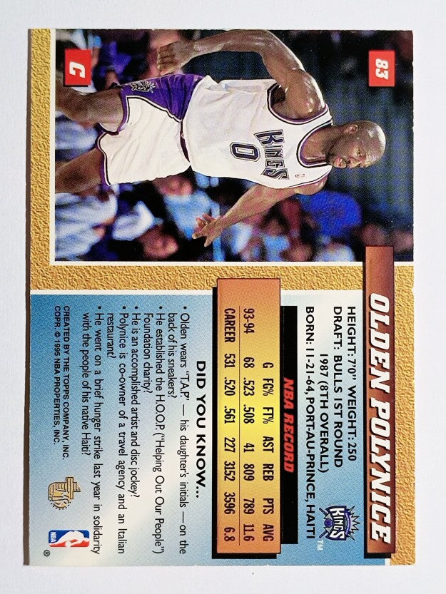 1994-95 Embossed Golden Idols #83 Olden Polynice