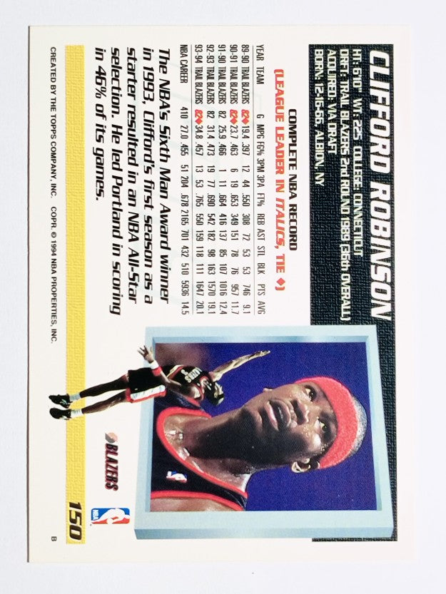 1994-95 Topps #150 Clifford Robinson