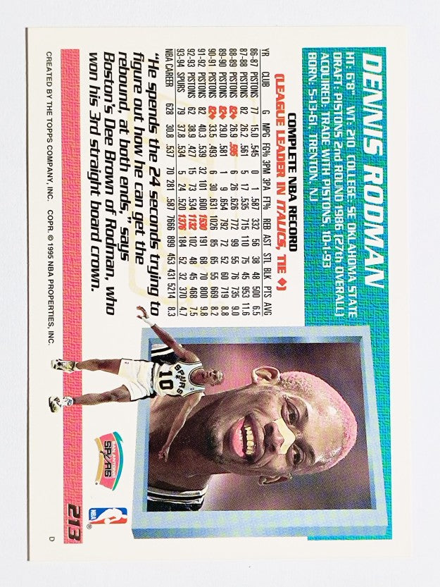 1994-95 Topps #213 Dennis Rodman