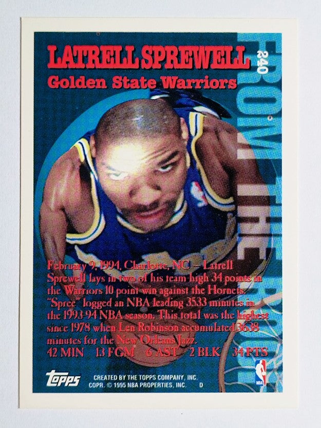 1994-95 Topps #240 Latrell Sprewell FTR