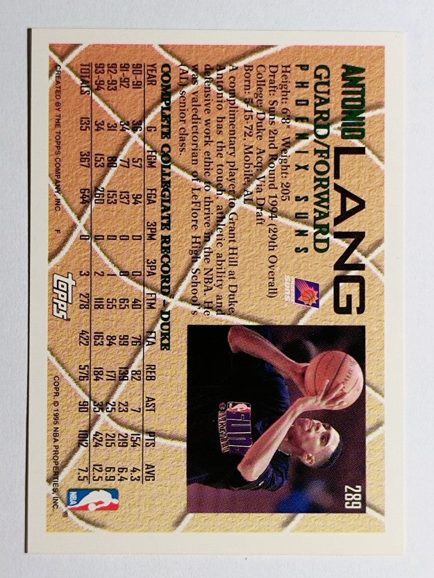 1994-95 Topps #289 Antonio Lang RC