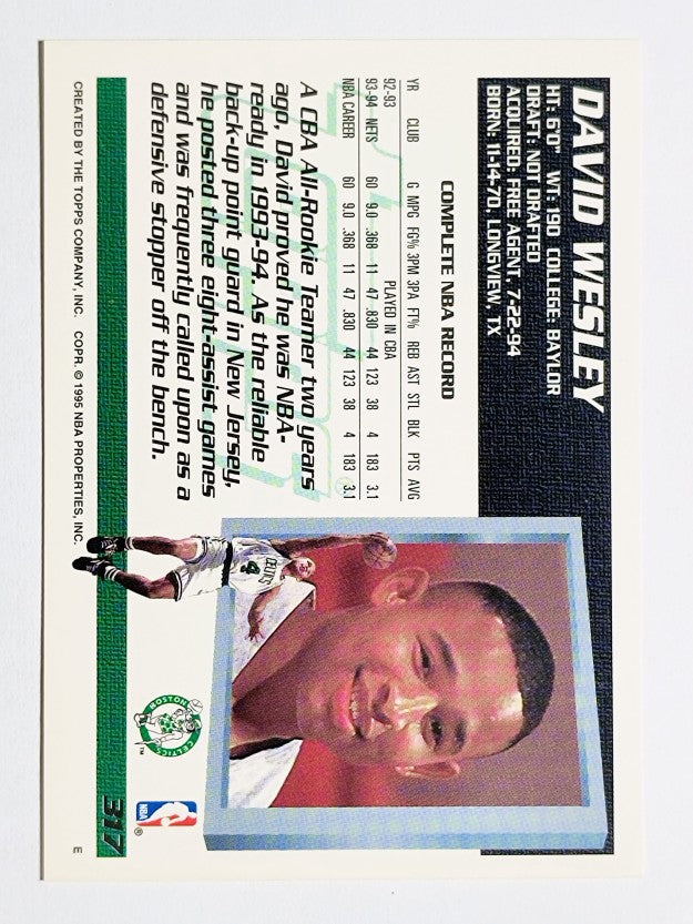 1994-95 Topps #317 David Wesley