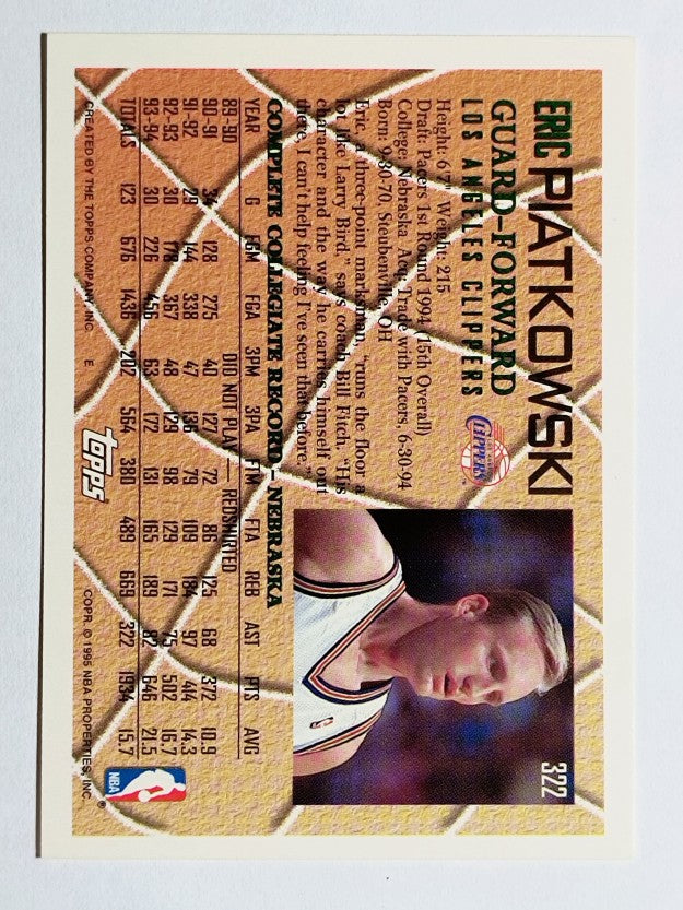 1994-95 Topps #322 Eric Piatkowski RC