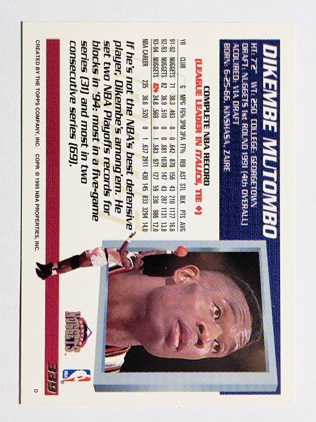 1994-95 Topps #339 Dikembe Mutombo