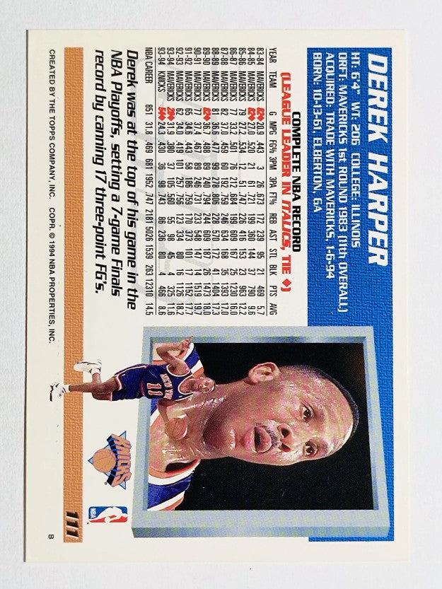 1994-95 Topps Spectralight #111 Derek Harper (EXMT)