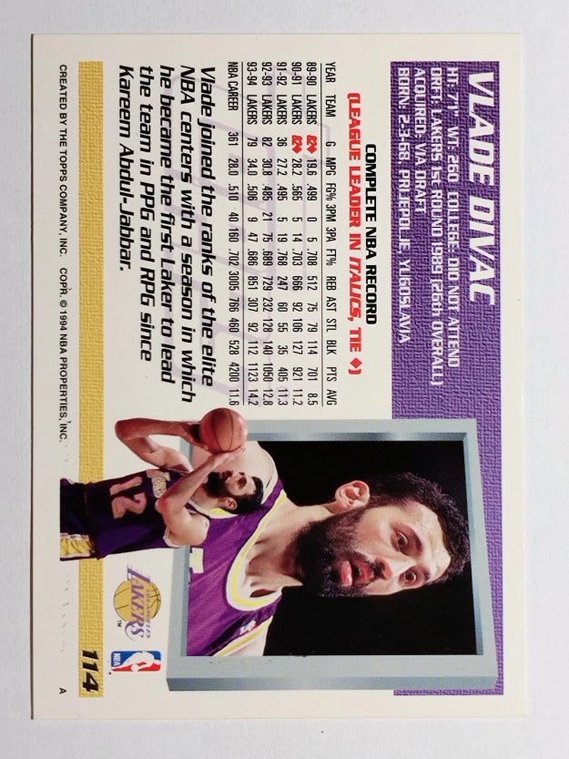 1994-95 Topps Spectralight #114 Vlade Divac (EX)