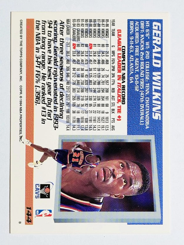 1994-95 Topps Spectralight #144 Gerald Wilkins (EXMT)