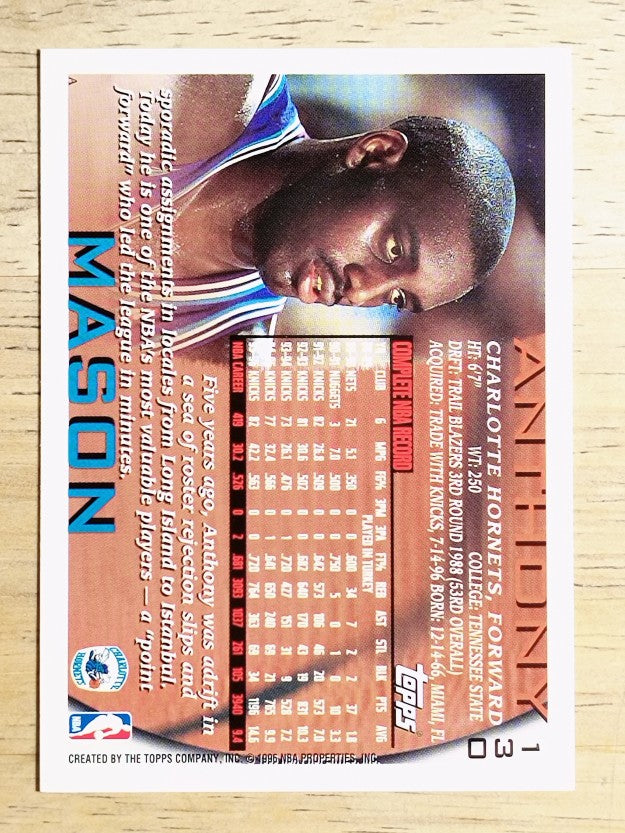 1996-97 Topps #130 Anthony Mason