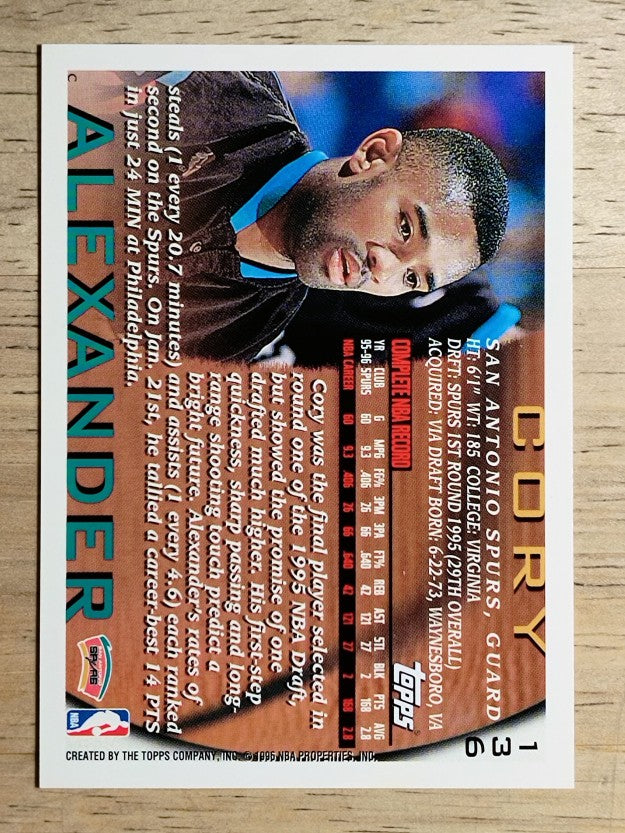 1996-97 Topps #136 Cory Alexander