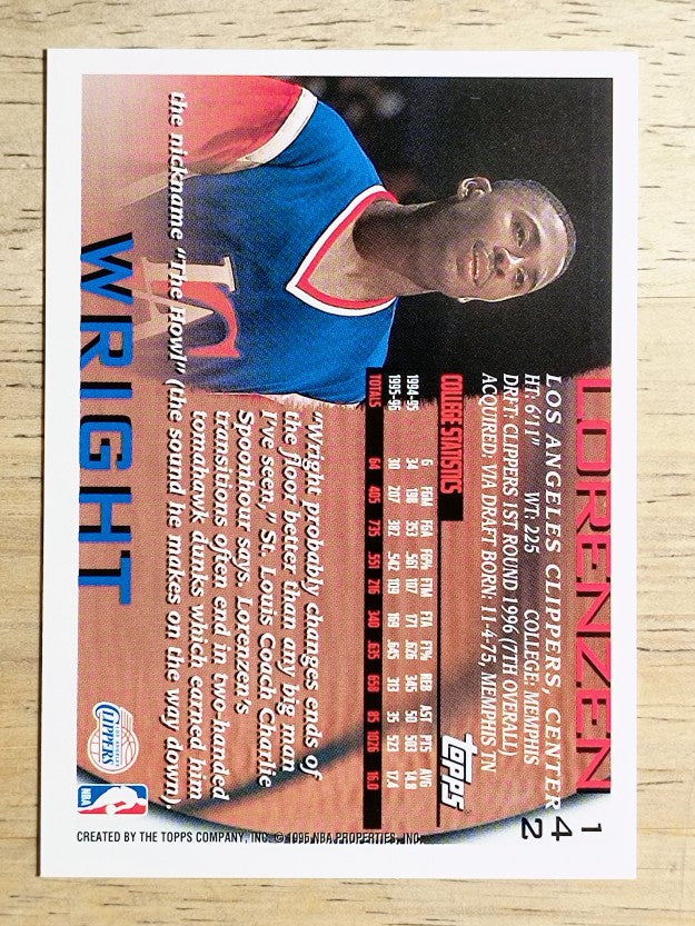 1996-97 Topps #142 Lorenzen Wright RC
