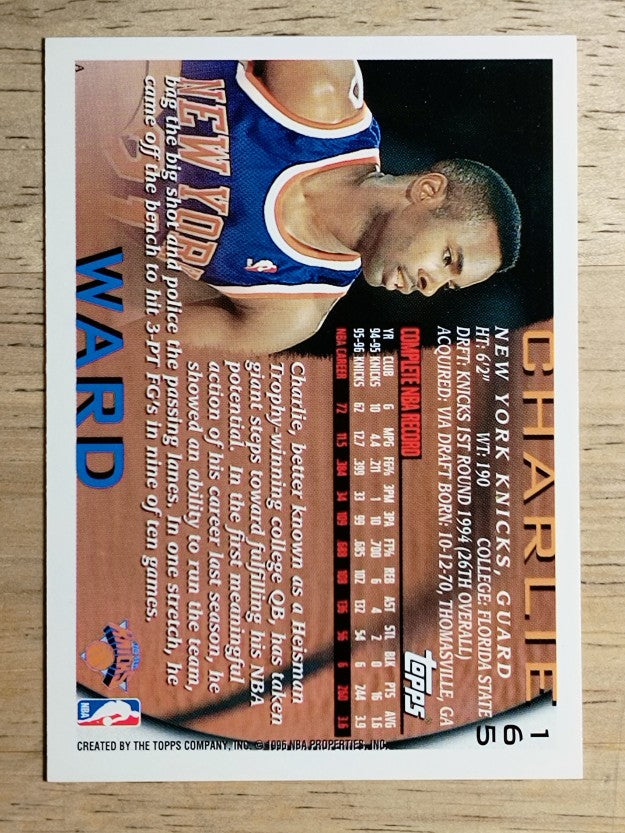 1996-97 Topps #165 Charlie Ward