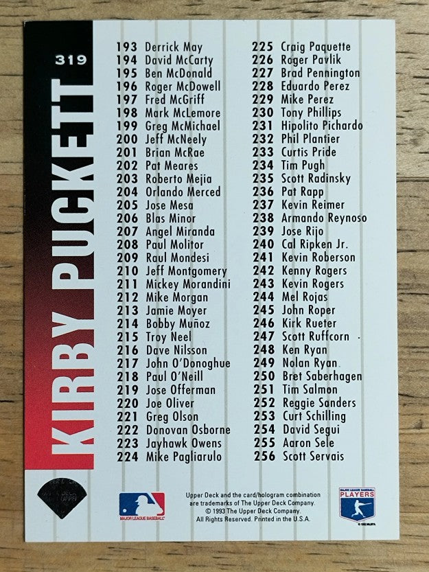 1994 Collector's Choice Silver Signature #319 Kirby Puckett CL