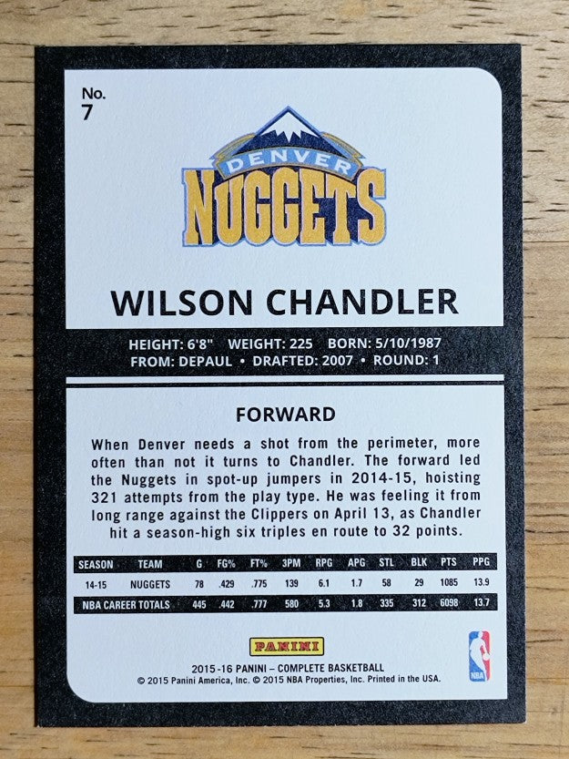 2015-16 Panini Complete #7 Wilson Chandler