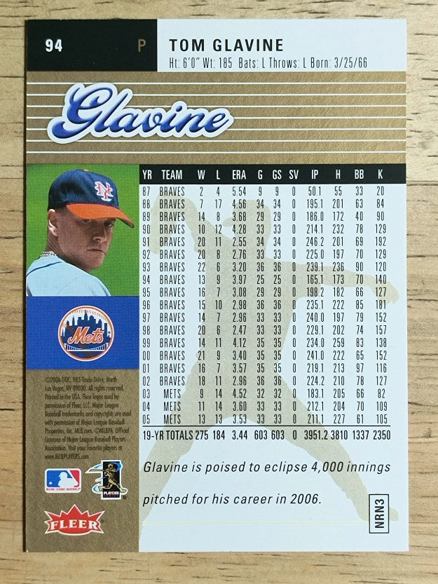2006 Ultra Gold Medallion #94 Tom Glavine