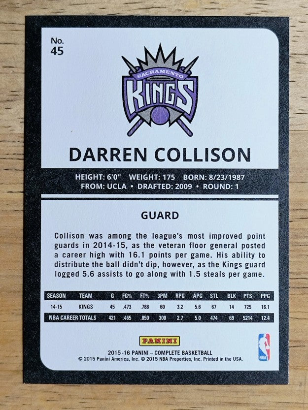 2015-16 Panini Complete #45 Darren Collison
