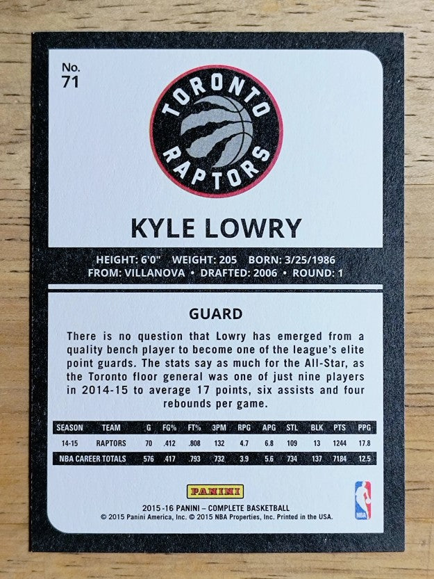 2015-16 Panini Complete #71 Kyle Lowry
