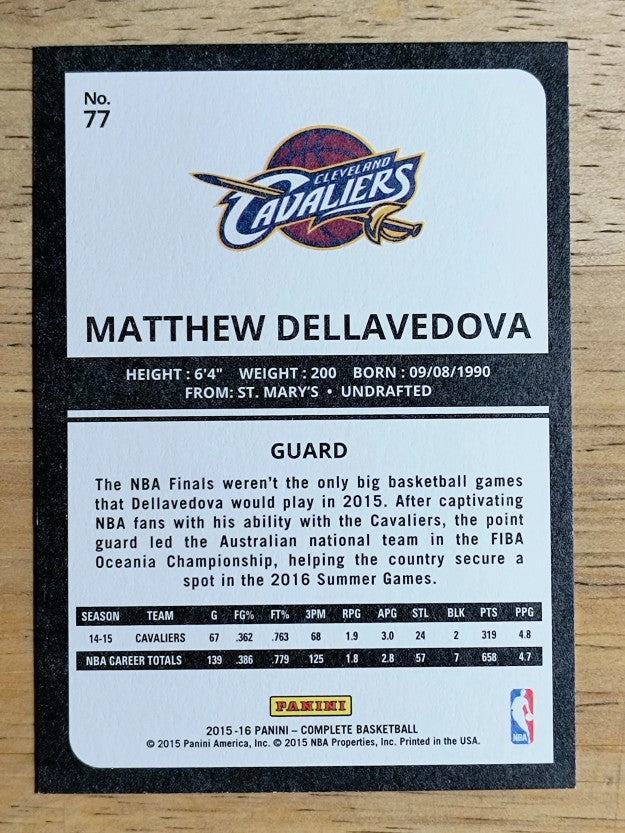 2015-16 Panini Complete #77 Matthew Dellavedova