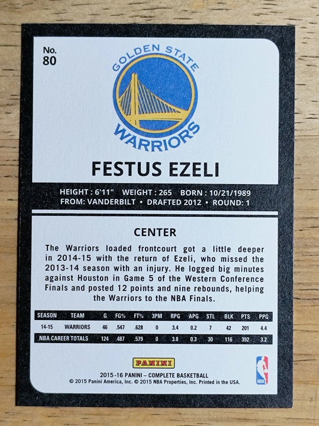 2015-16 Panini Complete #80 Festus Ezeli