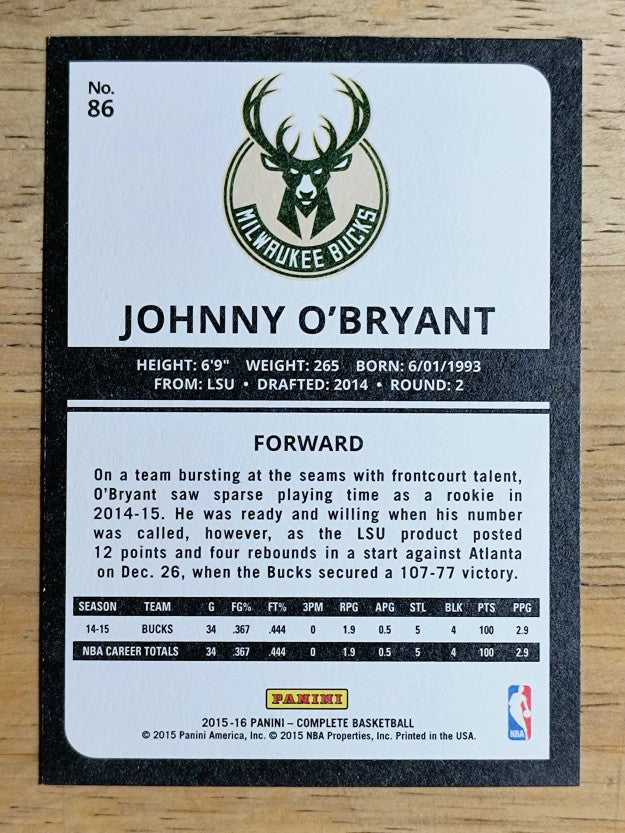 2015-16 Panini Complete #86 Johnny O'Bryant