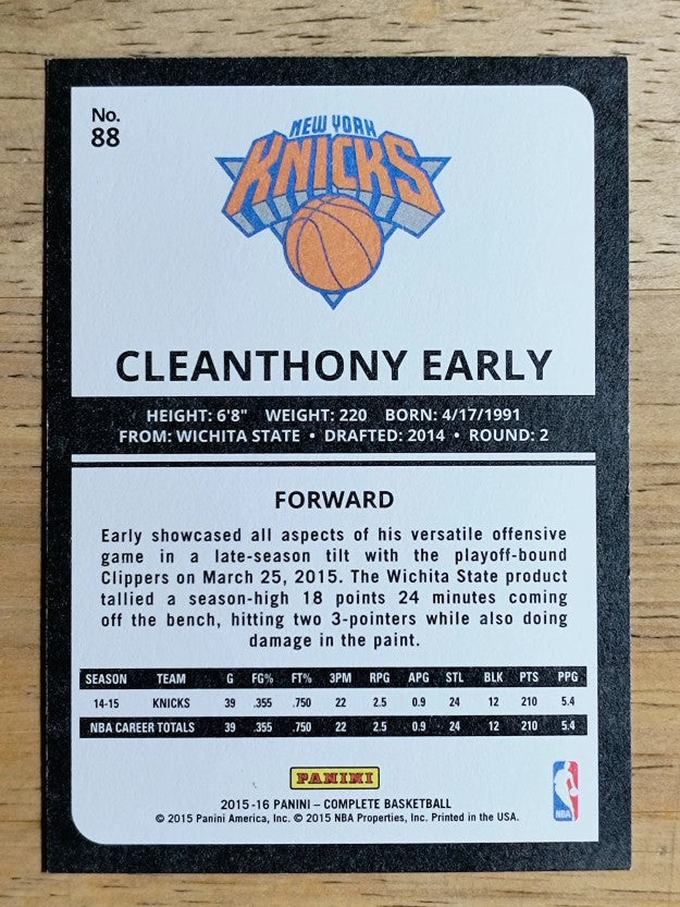 2015-16 Panini Complete #88 Cleanthony Early