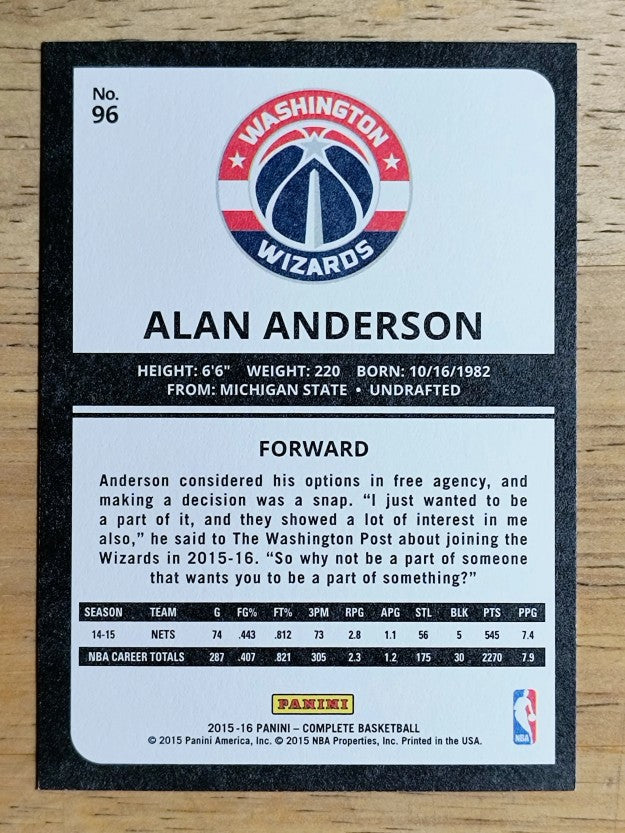 2015-16 Panini Complete #96 Alan Anderson