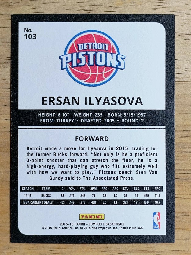 2015-16 Panini Complete #103 Ersan Ilyasova