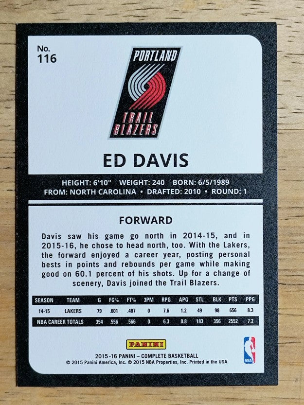 2015-16 Panini Complete #116 Ed Davis