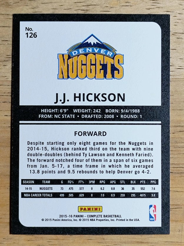 2015-16 Panini Complete #126 J.J. Hickson
