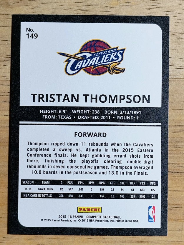 2015-16 Panini Complete #149 Tristan Thompson