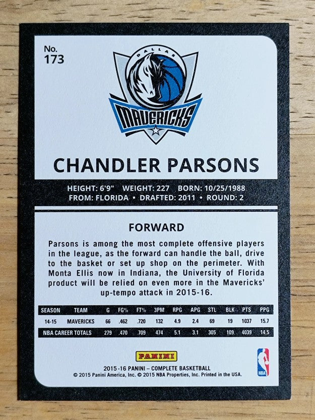 2015-16 Panini Complete #173 Chandler Parsons