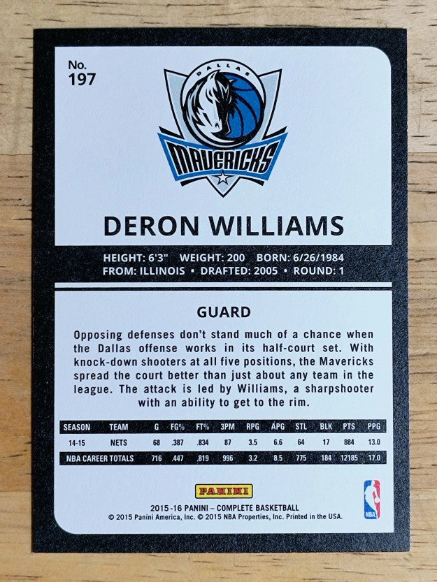 2015-16 Panini Complete #197 Deron Williams