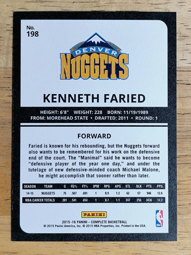 2015-16 Panini Complete #198 Kenneth Faried