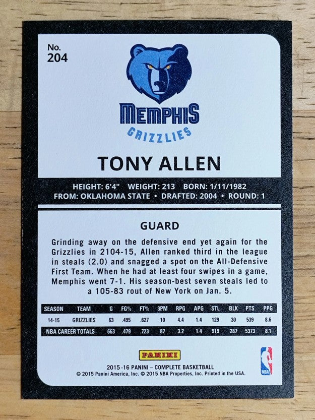 2015-16 Panini Complete #204 Tony Allen