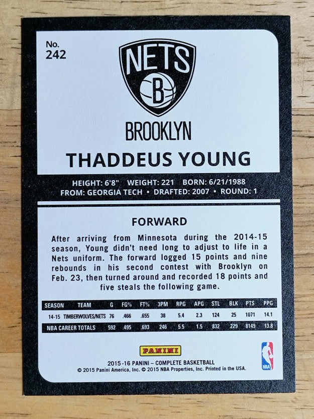2015-16 Panini Complete #242 Thaddeus Young