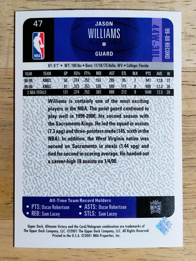 2000-01 Ultimate Victory #47 Jason Williams