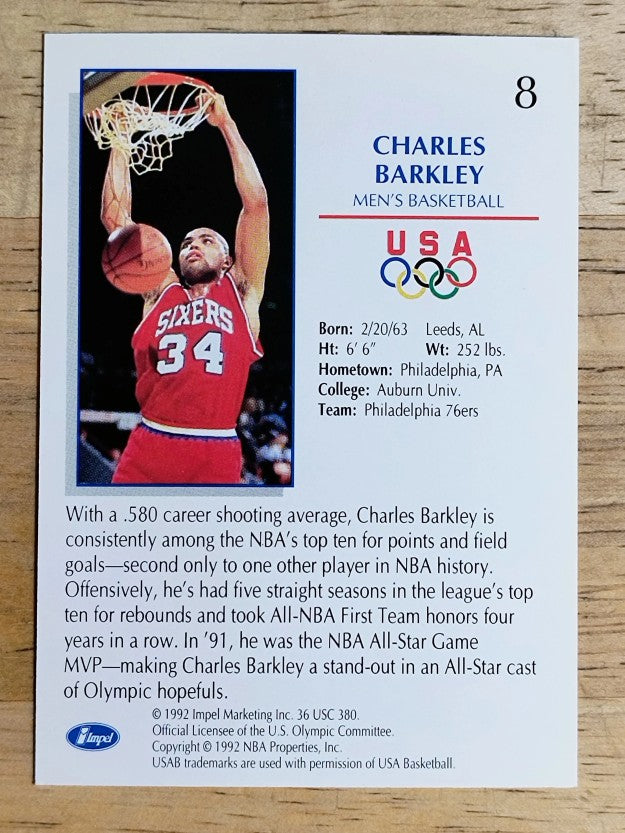 1992 Impel U.S. Olympic Hopefuls #8 Charles Barkley BK
