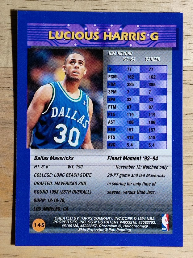 1994-95 Finest #145 Lucious Harris