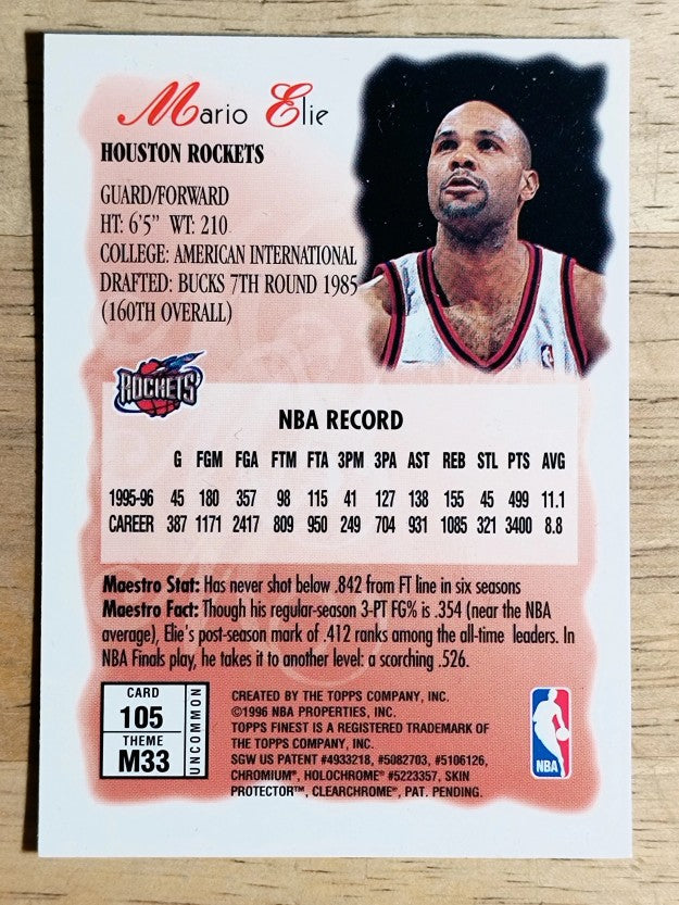 1996-97 Finest #105 Mario Elie S