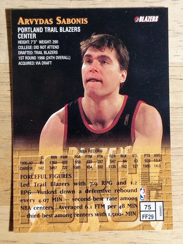 1997-98 Finest #75 Arvydas Sabonis B