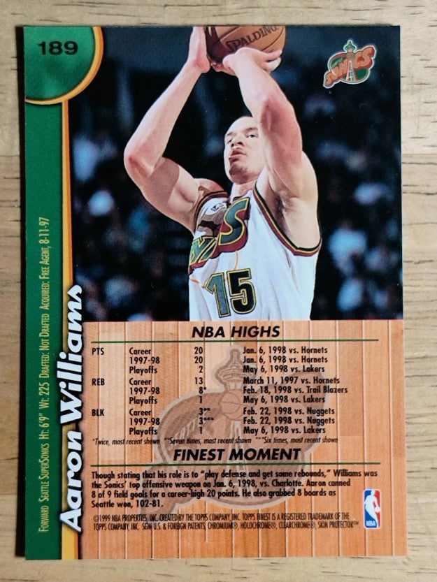 1998-99 Finest #189 Aaron Williams