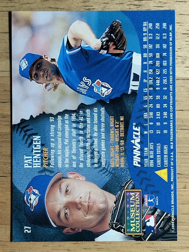 1995 Pinnacle Museum Collection #27 Pat Hentgen