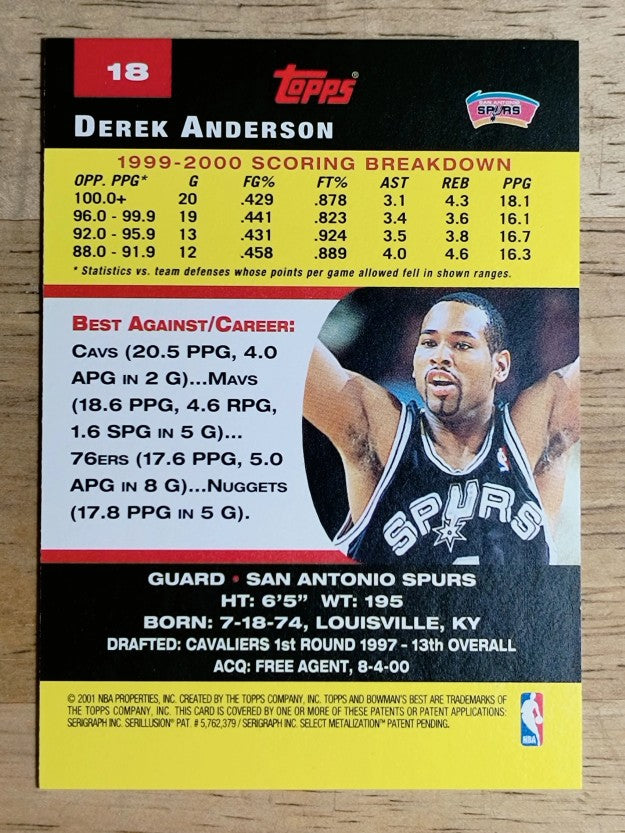 2000-01 Bowman's Best #18 Derek Anderson