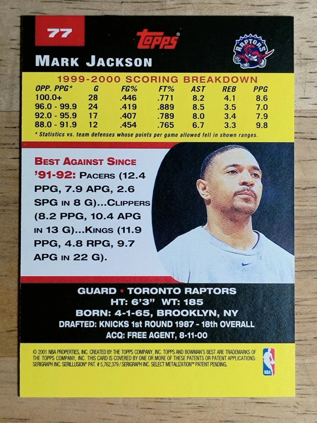 2000-01 Bowman's Best #77 Mark Jackson