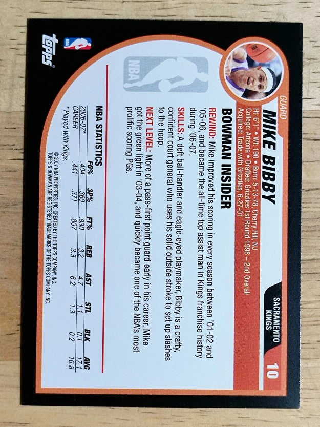 2007-08 Bowman #10 Mike Bibby