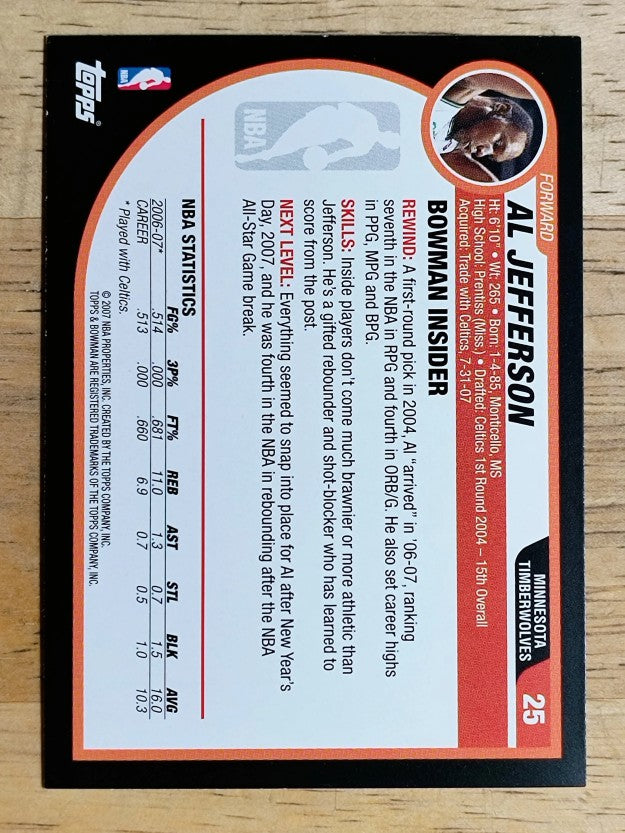 2007-08 Bowman #25 Al Jefferson