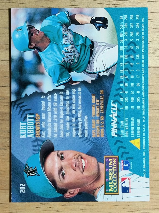 1995 Pinnacle Museum Collection #202 Kurt Abbott
