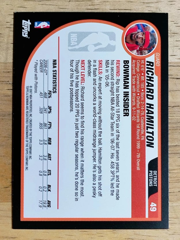 2007-08 Bowman #49 Richard Hamilton
