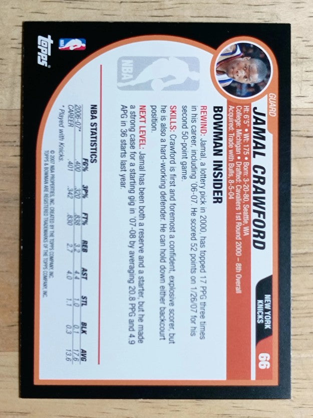 2007-08 Bowman #66 Jamal Crawford
