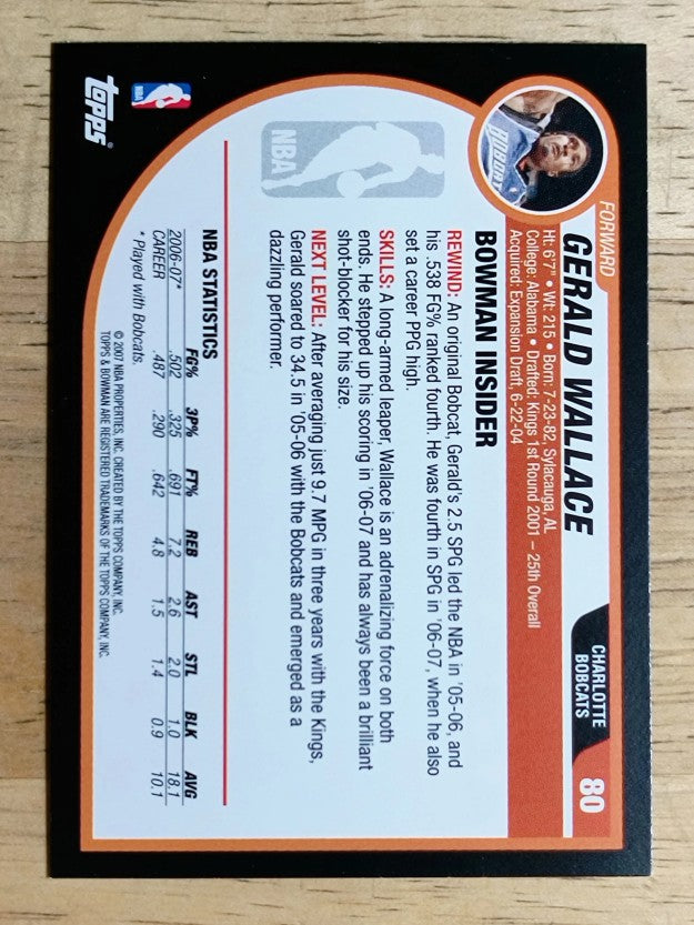 2007-08 Bowman #80 Gerald Wallace
