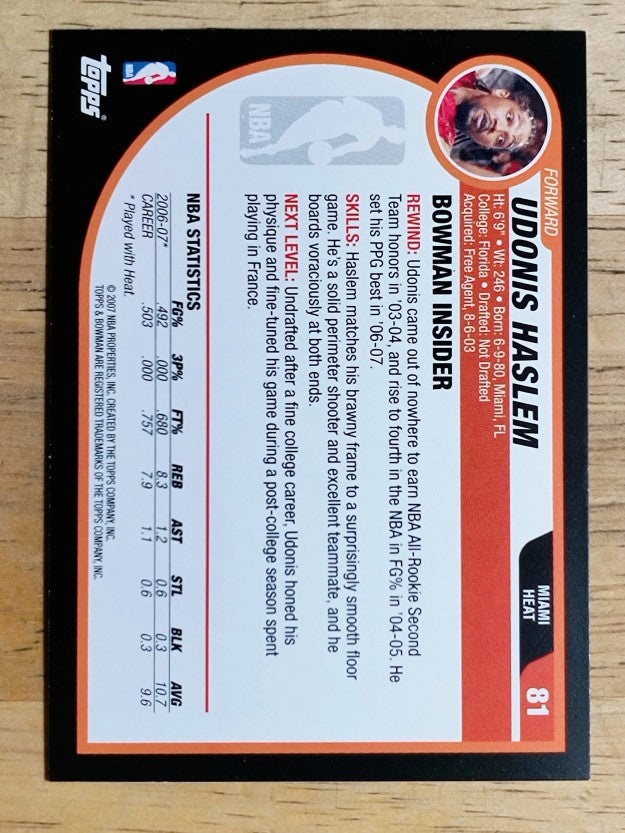 2007-08 Bowman #81 Udonis Haslem